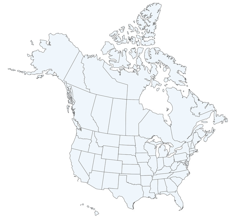 map of usa and canada