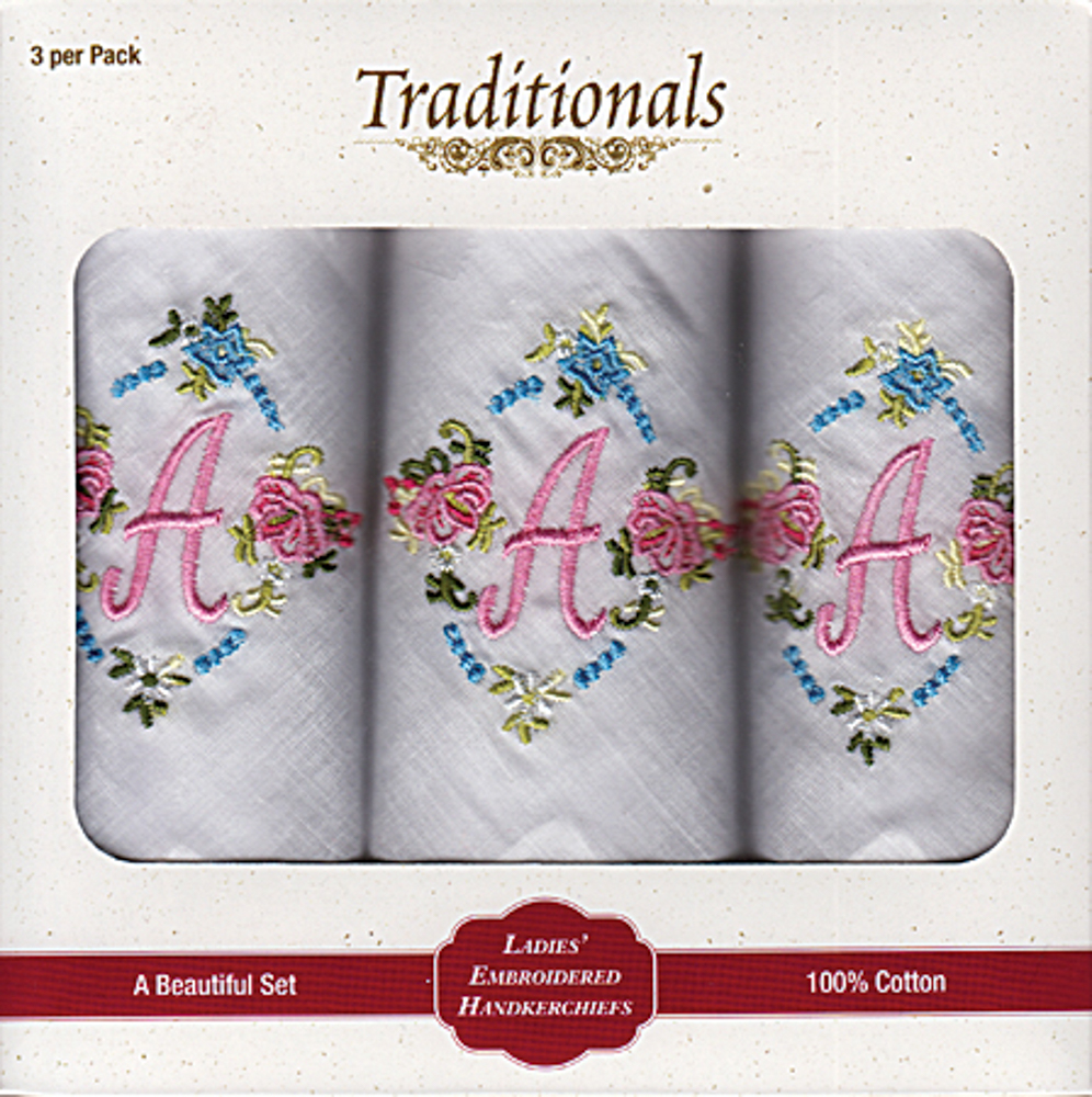 Picture of Ladies' Embroidered Initial Handkerchief