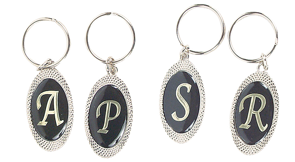 Picture of Oval Initial Keychain