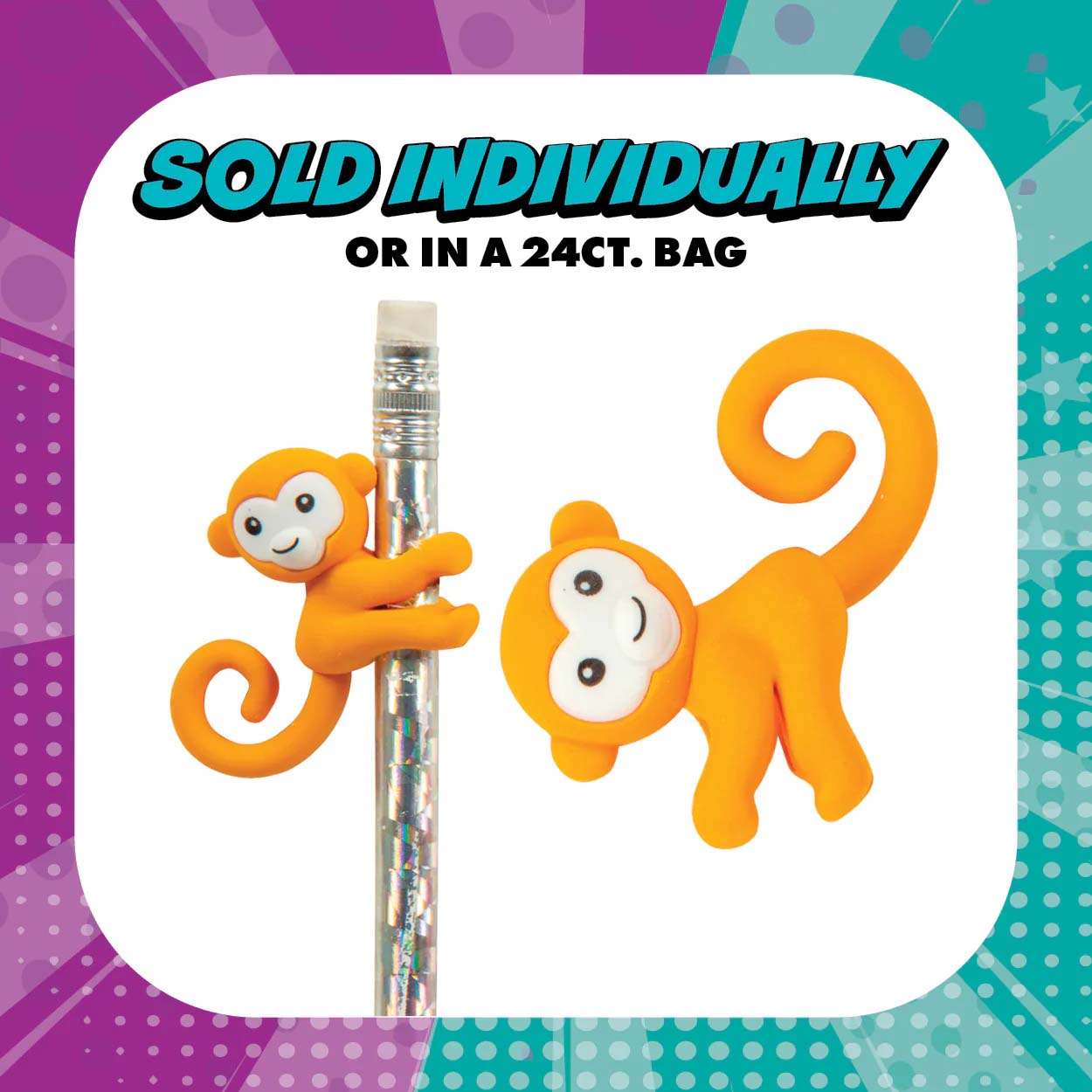 Picture of Monkey Eraser Pencil Topper